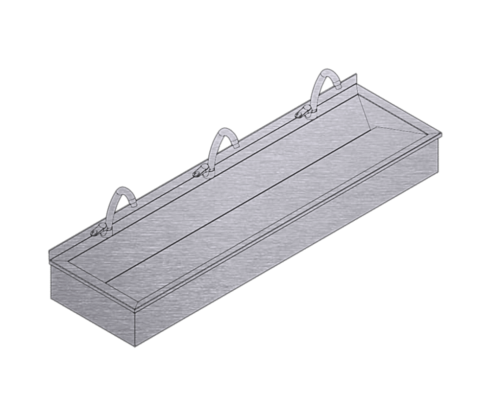 NRB-RYL-180 Paslanmaz Çelik Royal Üçlü Lavabo