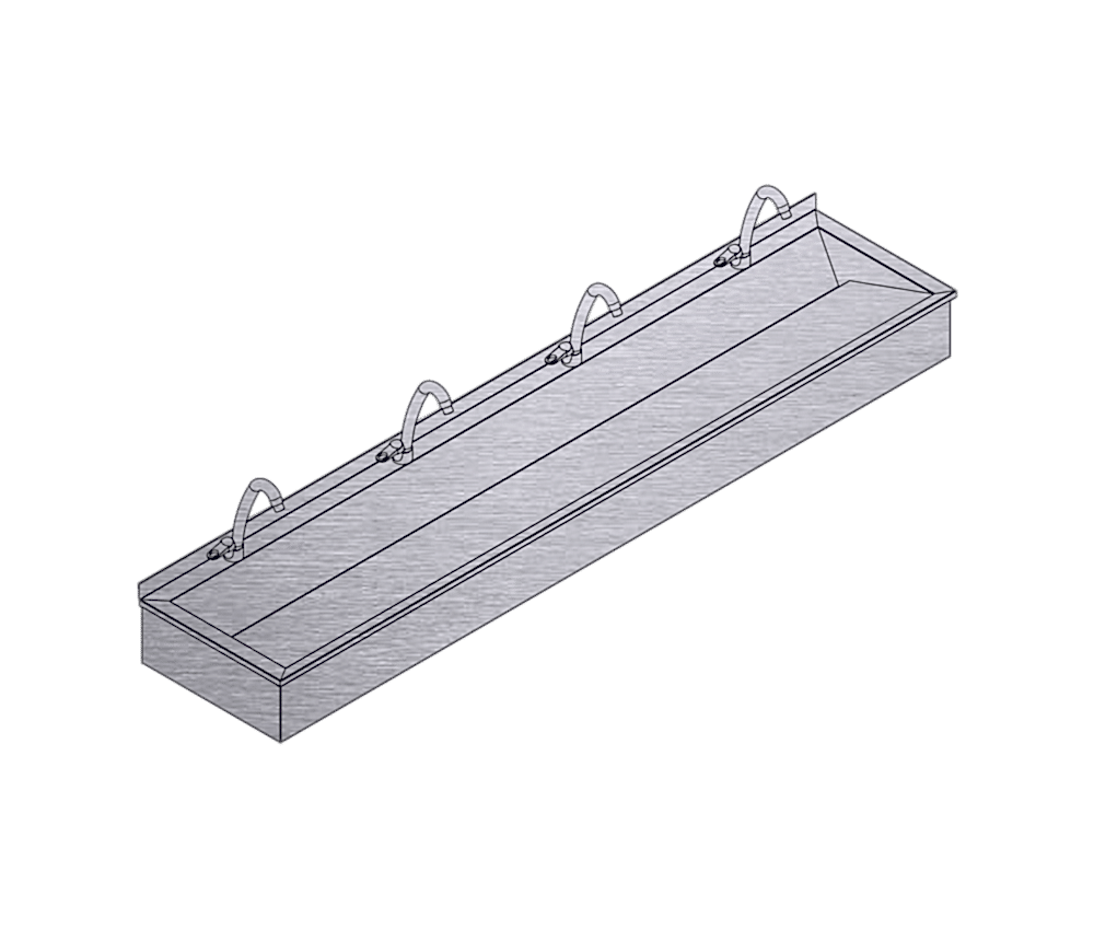 NRB-RYL-240 Paslanmaz Çelik Royal Dörtlü Lavabo